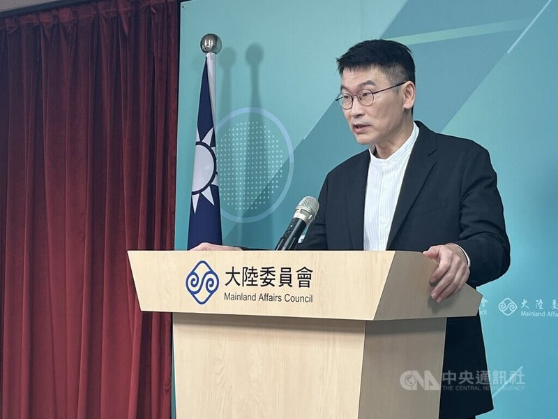 大陸委員會（陸委會）14日下午召開例行記者會，由副主委兼發言人梁文傑主持。中央社記者李雅雯攝 115年5月14日