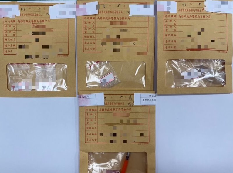 高雄市政府警察局苓雅分局員警16日凌晨巡邏時，發現呂姓機車騎士變換車道未打方向燈，經攔停盤查後，查獲毒品海洛因等，詢後移送台灣高雄地方檢察署偵辦。（高雄市政府警察局苓雅分局提供）中央社記者張已亷傳真　115年5月16日