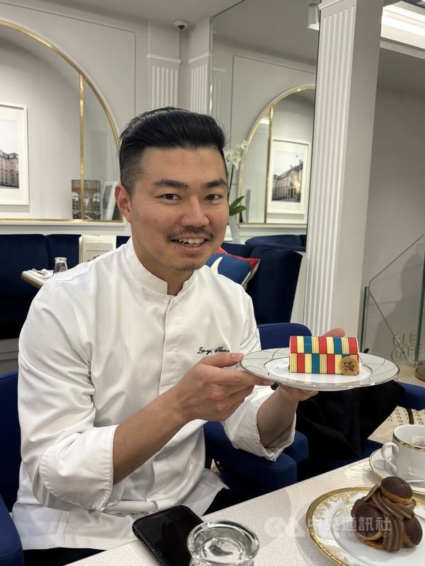 來自台南的行倫邑在法國艾里賽宮擔任甜點主廚，為總統奉獻手藝。中央社記者曾依璇巴黎攝　115年5月16日