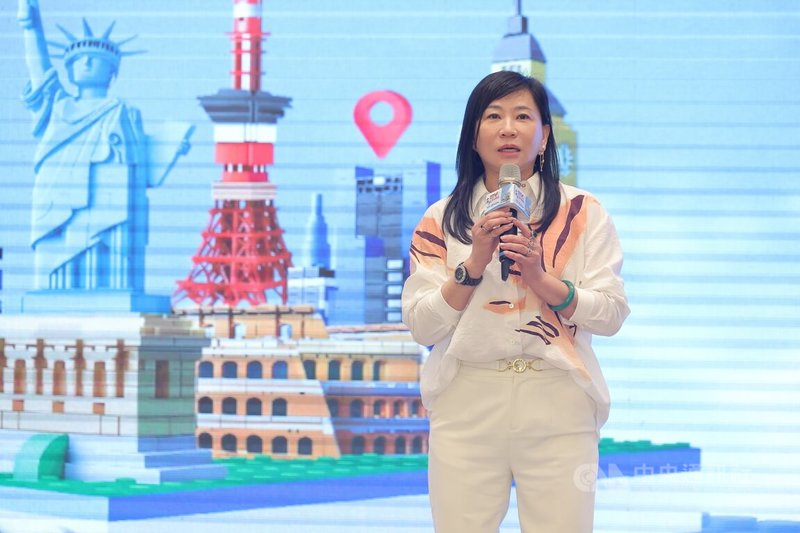 第20屆台北國際觀光博覽會展前記者會19日下午在台北舉行,台北市旅行商業同業公會理事長陳怡璇(圖)致詞介紹此次展會亮點。中央社記者翁睿坤攝 115年5月19日