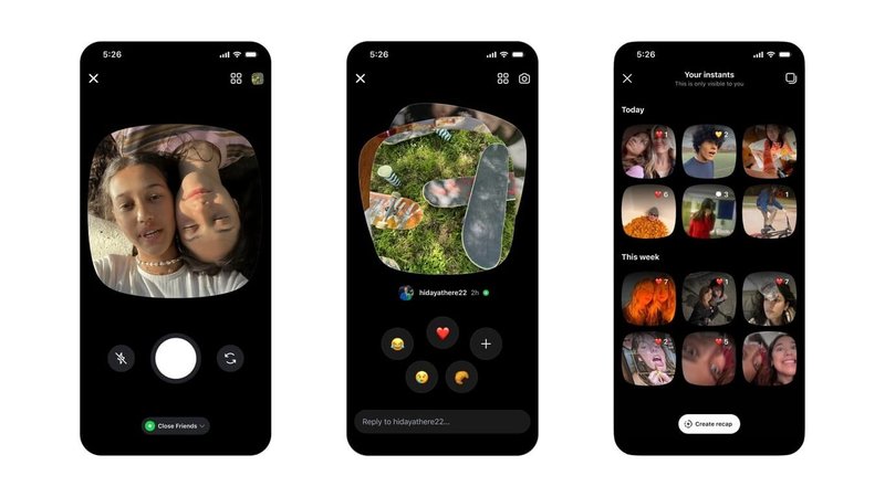 Meta公司20日宣布在台灣推出全新Instants App，鼓勵用戶快速拍下精彩時刻，拍照後只能加上簡單的文字說明，過程中無法進行後製修圖。（Meta提供）中央社記者吳家豪傳真 115年5月20日
