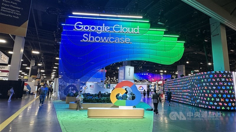 圖為Google今年展示「代理式AI」雲端平台。（中央社檔案照片）