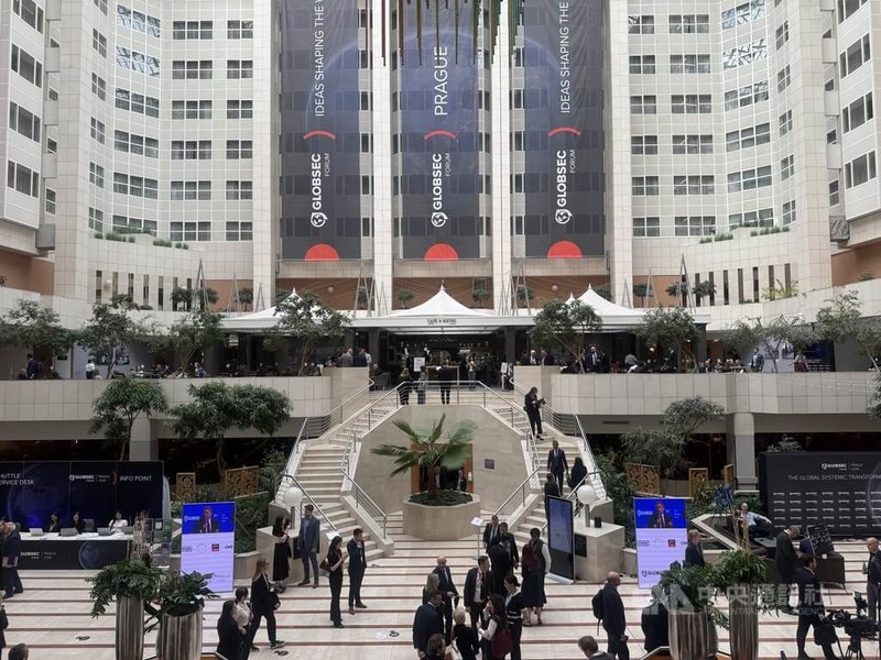 中東歐知名智庫「全球安全論壇」(GLOBSEC)21日至23日於捷克首都布拉格登場。中央社記者劉郁葶布拉格攝 115年5月22日