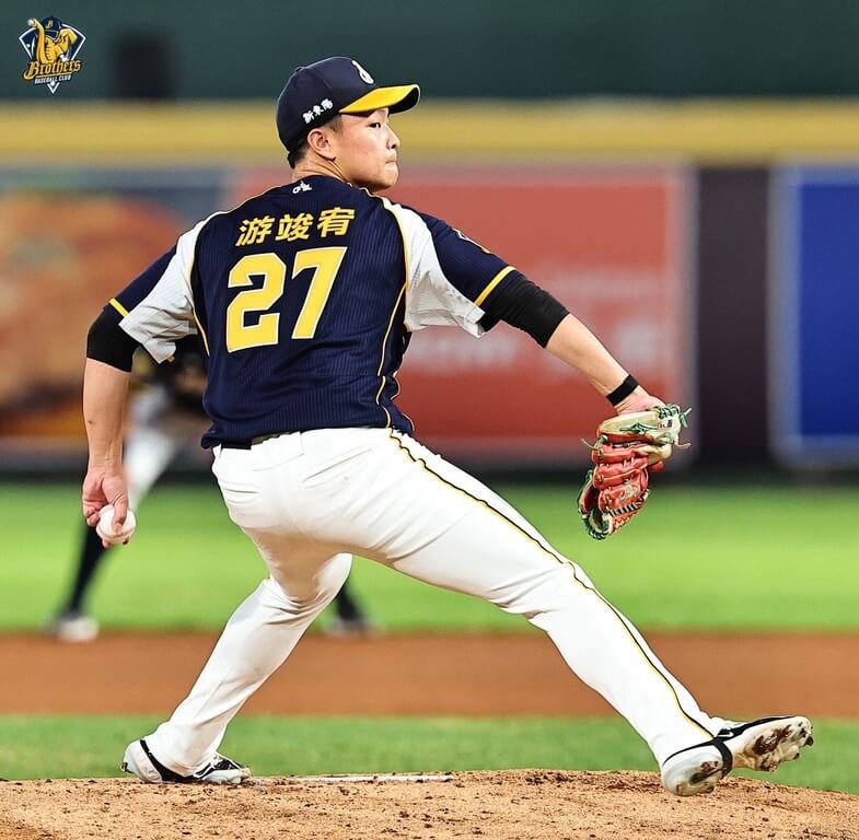 中華職棒中信兄弟22歲左投游竣宥（圖）一軍初先發無關勝敗，今年球速稍微下滑，游竣宥思考找原因；總教練平野惠一也曾分析，出手有「藏球」特色、盼放大優勢。（中信兄弟提供）中央社記者謝靜雯傳真　115年5月22日