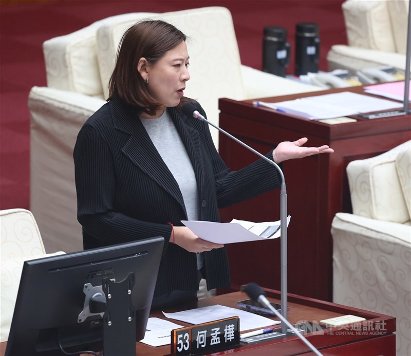 圖為民進黨籍議員何孟樺。（中央社檔案照片）