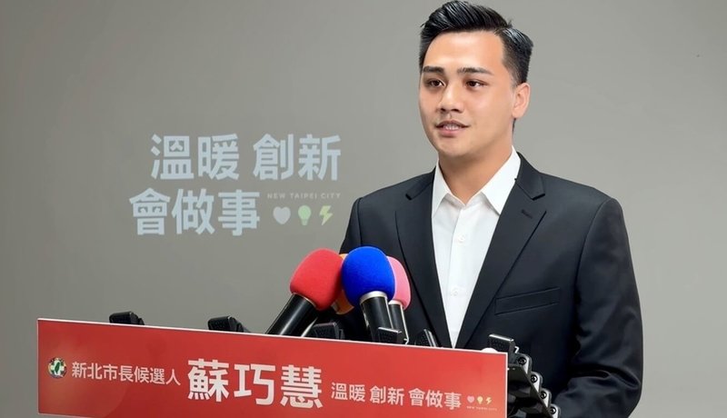 民進黨新北市長參選人蘇巧慧競選辦公室發言人馬亨亨．夷將（圖）26日針對新北市長侯友宜宣布提高鄰長補助費等措施表示，感謝市府從善如流，實現蘇巧慧的政見。（蘇巧慧競選辦公室提供）中央社記者王鴻國傳真　115年5月26日