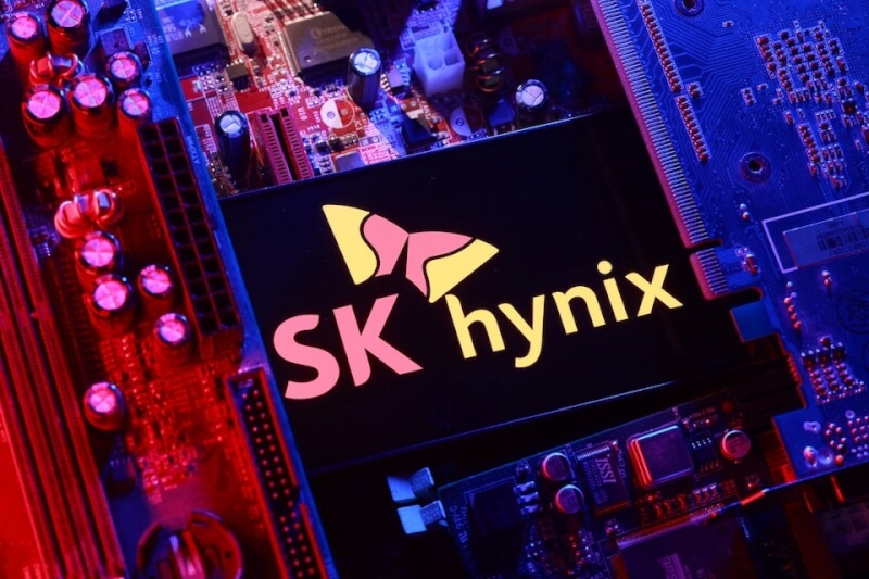 圖為SK海力士公司logo。（路透社）