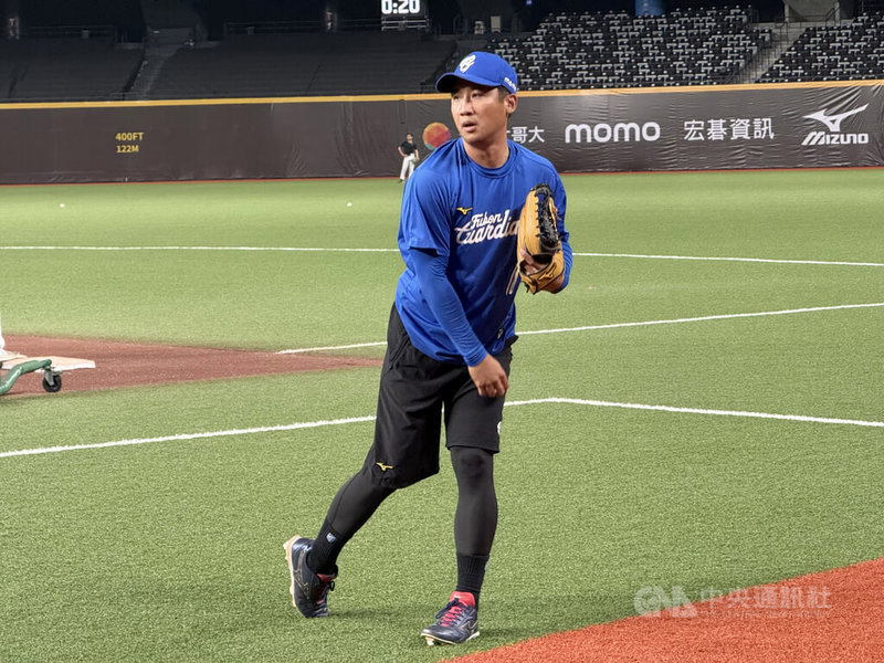中華職棒富邦悍將外野手林書逸（圖）5月找到屬於自己的打擊姿勢，透過比賽調整越來越順，29日轉隊後首度升上一軍。中央社記者謝靜雯攝　115年5月29日