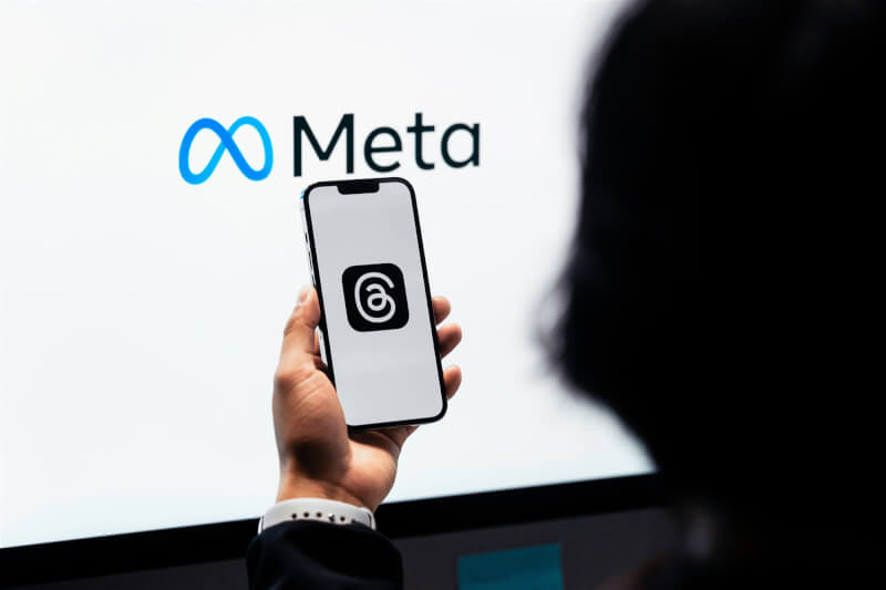Meta公司旗下社群平台Threads近期開始在台灣測試Meta AI整合功能，在串文或回覆中標註@meta.ai，就可以即時獲得人工智慧（AI）回應。（圖取自Unsplash圖庫）