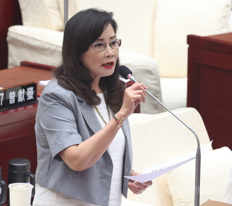馬英九基金會前員工王光慈的母親表示,將向台北市勞動局舉報職場霸凌。國民黨市議員秦慧珠(圖)29日在議會市政總質詢時關心此案。中央社記者張新偉攝 115年5月29日