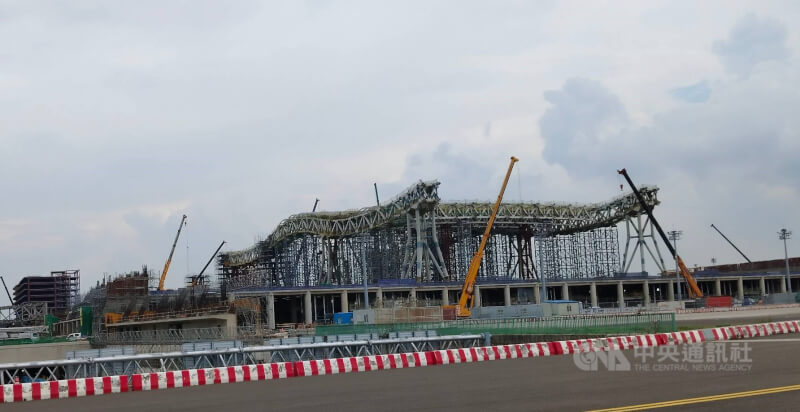 圖為2024年8月桃園國際機場第3航廈施工情形。（中央社檔案照片）