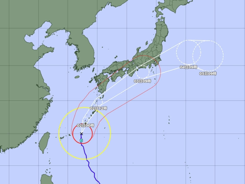 颱風薔蜜1日侵襲日本沖繩,並朝日本本土方向移動。(圖取自日本氣象廳網頁jma.go.jp)