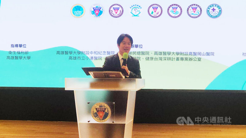 總統賴清德（圖）6日在高雄出席健康台灣深耕論壇，致詞時強調，將透過擴大癌症篩檢，力拚2030年讓國人癌症死亡率下降1/3。中央社記者洪學廣攝　115年6月6日