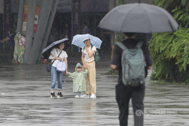 圖為民眾在北市花博公園圓山園區撐傘遮雨。中央社記者徐肇昌攝 115年6月10日