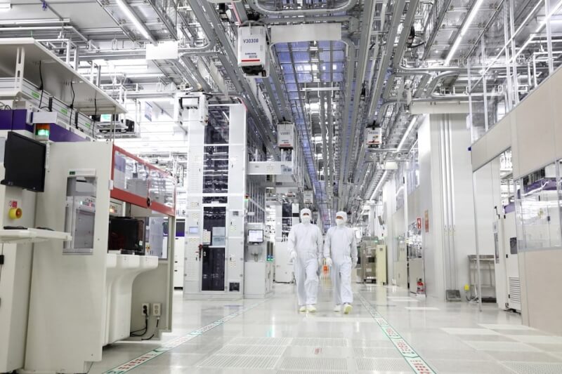 位於韓國平澤的三星電子晶片生產工廠。（Samsung Electronics/Handout via 路透社）