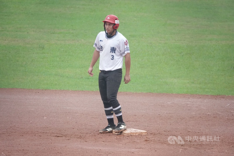 115年玉山盃青棒賽台東縣隊14日與花蓮交手以1比0搶勝，台東縣隊野手林顗勳（圖）單場2安包括1支二壘打。林顗勳有長程砲火能力，畢業也將挑戰中職選秀。中央社記者謝靜雯攝 115年6月14日