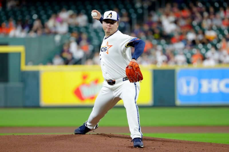 MLB太空人隊鄧愷威16日先發。(美聯社)