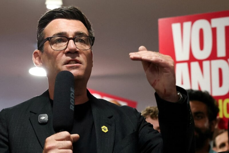 位於英格蘭西北部的英國國會選區梅克菲爾德18日將舉行補選，目前各界看好由工黨籍候選人、前大曼徹斯特地區市長柏南勝出。（路透社）
