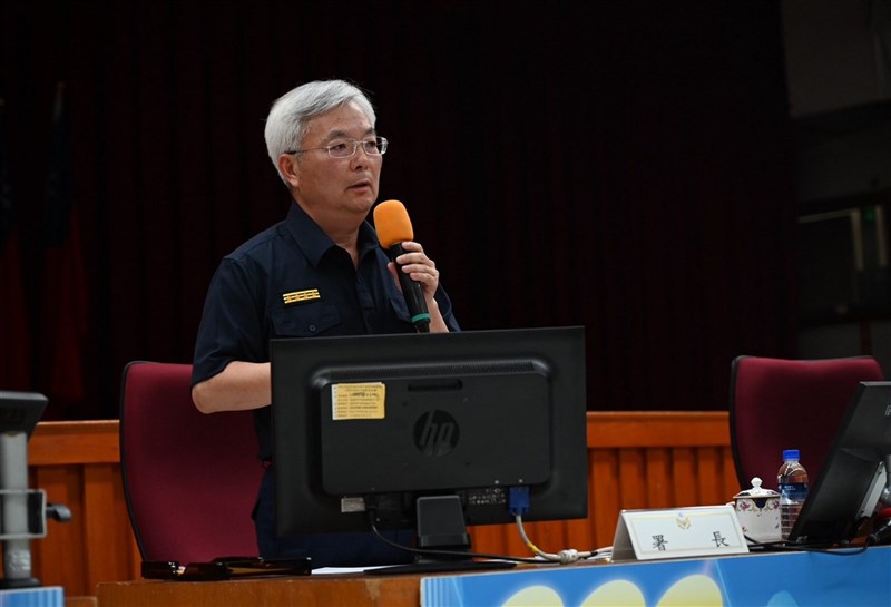 內政部警政署18日晚間動員全國近5000名警力同步執行取締毒駕專案勤務，警政署長張榮興（圖）赴新北市警察局親自督軍，宣示中央與地方攜手打擊毒駕決心。 （警方提供） 中央社記者黃旭昇傳真　115年6月18日