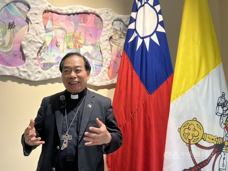 台南教區主教黃敏正向中央社表示,他表達希望教宗明年可派特使來參加台灣的全國聖體大會。中央社記者黃雅詩羅馬攝 115年6月20日