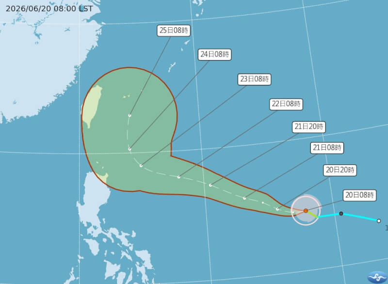 颱風米克拉路徑潛勢預報。（圖取自氣象署網頁cwa.gov.tw）