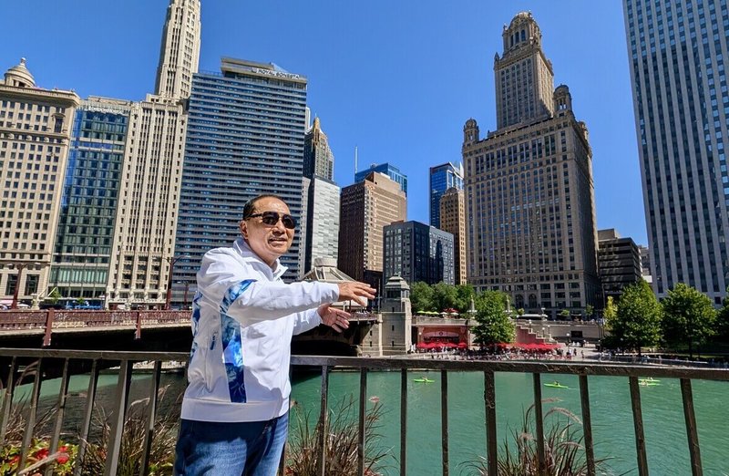 新北市長侯友宜（圖）訪美，22日實地考察芝加哥Riverwalk，吸取國際經驗，推動新北水岸觀光。（市府提供）中央社記者王鴻國傳真　115年6月22日