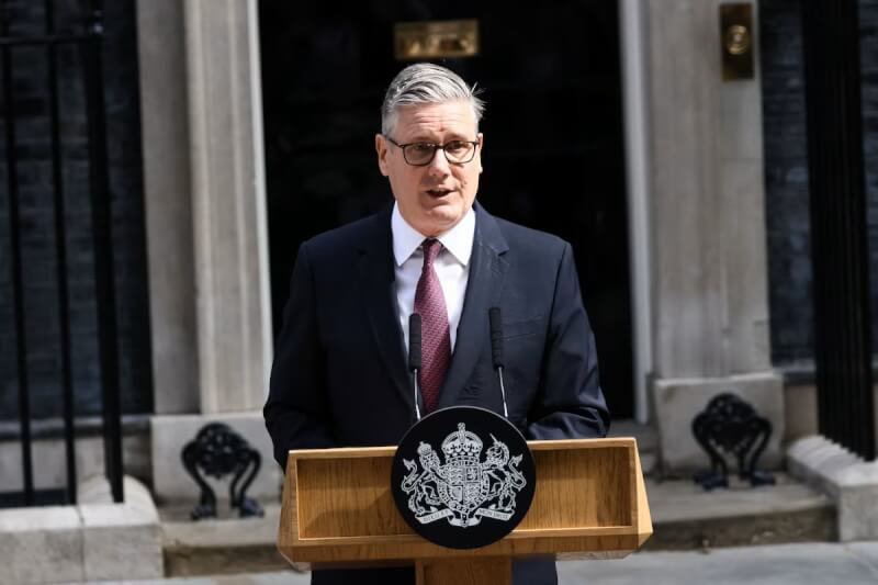 英國首相施凱爾22日宣布辭去首相及工黨黨魁職務。（路透社）