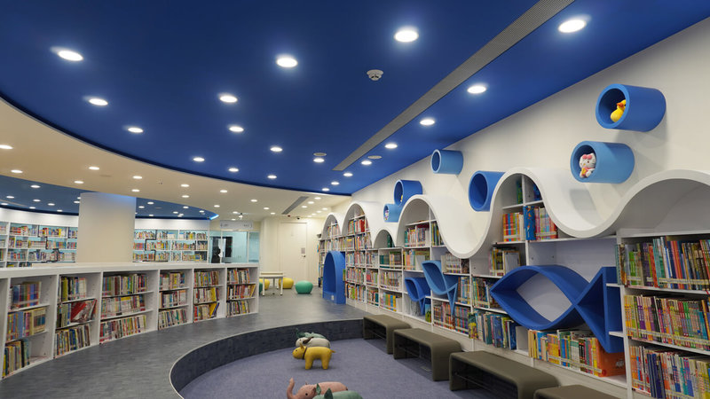 基隆市公共圖書館總館將於7月2日起試營運，2樓兒童室以童趣海洋意象打造。（基隆市文化觀光局提供）中央社記者王朝鈺傳真　115年6月24日