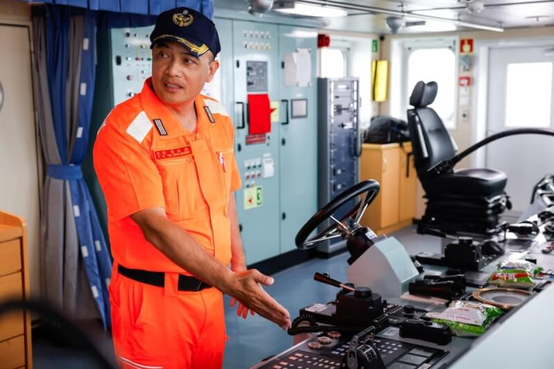 海巡署CG1005連江艦大副葉志盛。（路透社）