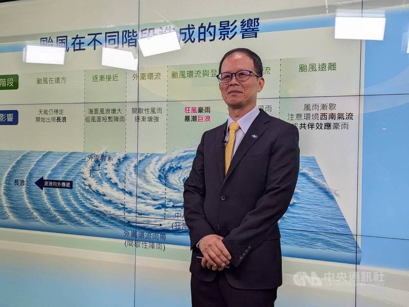 中央氣象署30日舉辦115年颱風季展望記者會，氣象署預報中心主任黃椿喜回顧今年梅雨季情況，指降雨集中在6月，5月雨量顯著偏少。中央社記者張雄風攝　115年6月30日