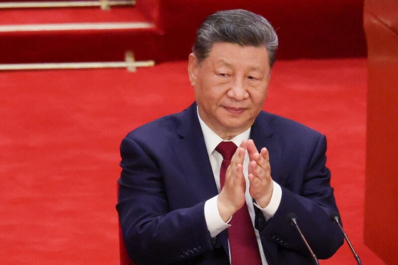 中共總書記習近平1日出席中共105週年黨慶。（路透社）