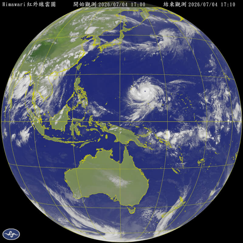 4日下午5時衛星雲圖。(圖取自氣象署網頁cwa.gov.tw)