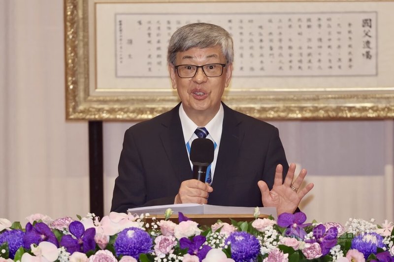 中央研究院第36次院士會議開幕式6日在台北舉行，由中研院院長陳建仁主持，他並闡述中研院未來展望。中央社記者王飛華攝　115年7月6日