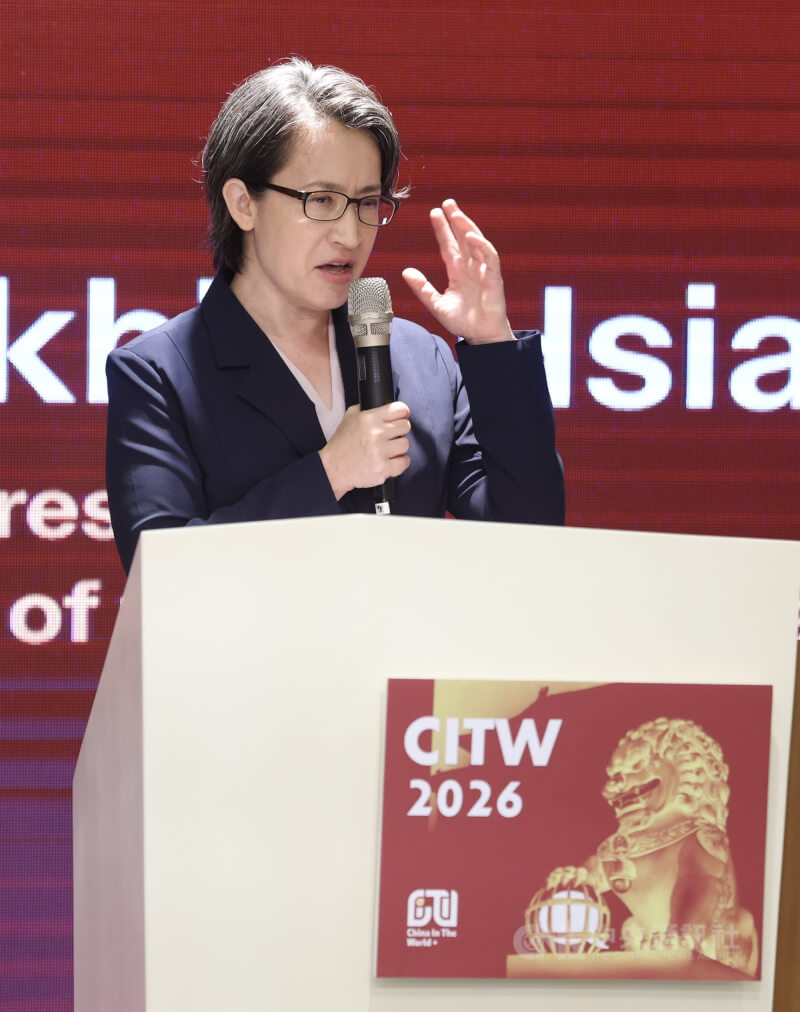 副總統蕭美琴（圖）7日上午在台北出席「2026年中國影響力網絡年會」開幕典禮。中央社記者趙世勳攝　115年7月7日