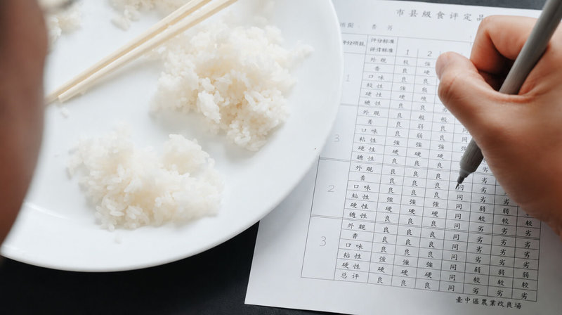1989年開始,國內新品種稻米在命名前,都必須經過「品飯員」在品飯室試吃、評分,通過後才送農業部審查命名。(台中農改場提供)中央社記者汪淑芬傳真 115年7月8日