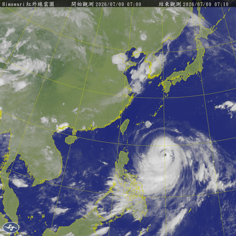 氣象署表示，預計9日會接續發布颱風巴威海上及陸上颱風警報。（圖取自中央氣象署網頁cwa.gov.tw）