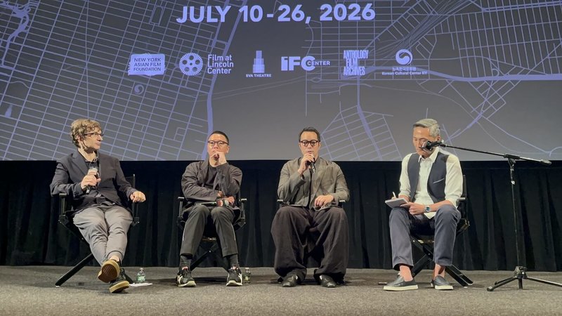 電影「深度安靜」導演沈可尚(左2)與演員張孝全(右2),出席映後座談。(駐紐約台北文化中心提供)中央社記者廖漢原華盛頓傳真 115年7月17日