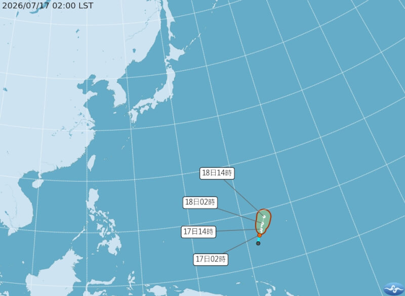 熱帶性低氣壓路徑潛勢預報。(圖取自氣象署網頁cwa.gov.tw)
