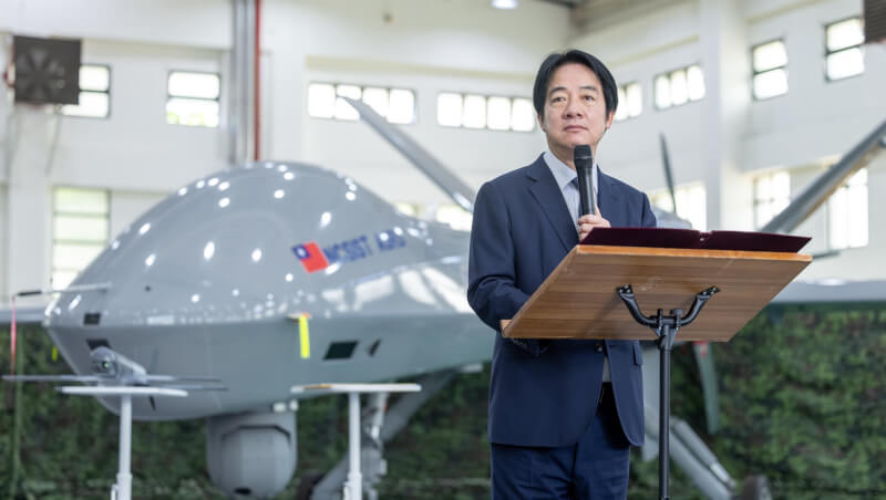 總統賴清德17日到中科院視導無人機發展。(總統府提供)