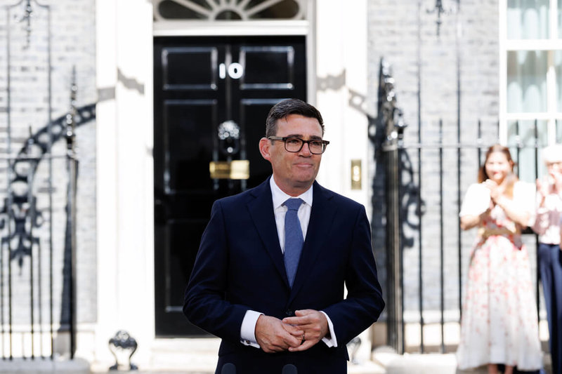 英國新任首相柏南20日在唐寧街發表就職演說,全長超過5分鐘未看稿。(英國首相府提供)中央社記者陳韻聿傳真 115年7月20日