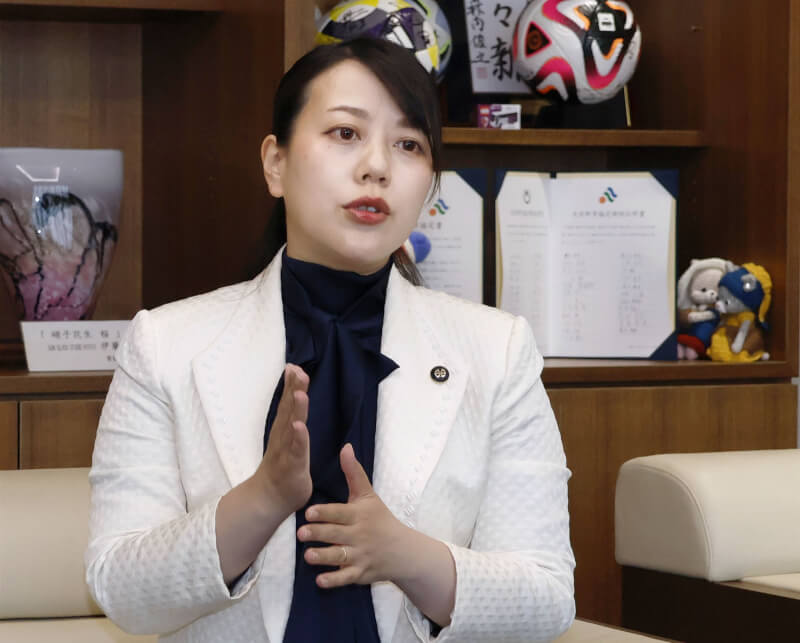 日本京都府八幡市市長川田翔子自20日起開始休16週的產假。（共同社）