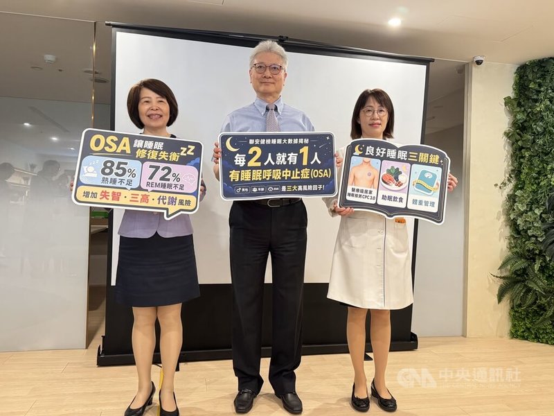 根據健檢機構最新統計數據顯示，每2人中就有1人患有阻塞型睡眠呼吸中止症（OSA），是現代人容易忽略的重要健康警訊。中央社記者沈佩瑤攝　115年7月22日