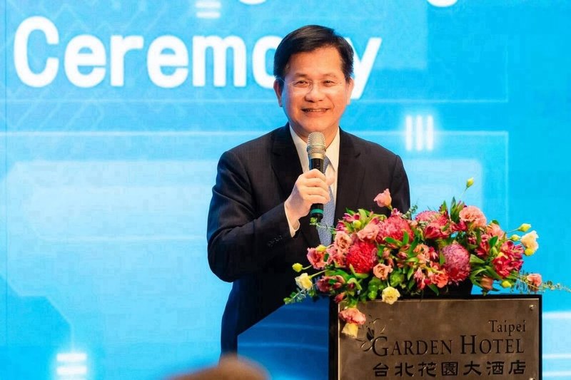 外交部長林佳龍23日在「2026台灣歐洲獎學金－半導體短期培訓計畫」結訓典禮致詞，期許參訓學員成為串聯台歐科技交流與產業合作的關鍵力量。（外交部提供）中央社記者吳書緯傳真　115年7月24日