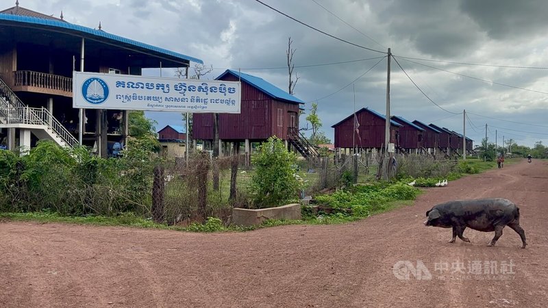 此為在東盟公路旁的新Kbal Romeas部落，距原部落50公里遠，為政府與開發商興建的安置村。搬遷族人表示，因為土地太小、土壤貧脊，已無法保持布儂族的輪耕、自由放牧與採集傳統。中央社記者曾婷瑄上丁攝　115年7月31日