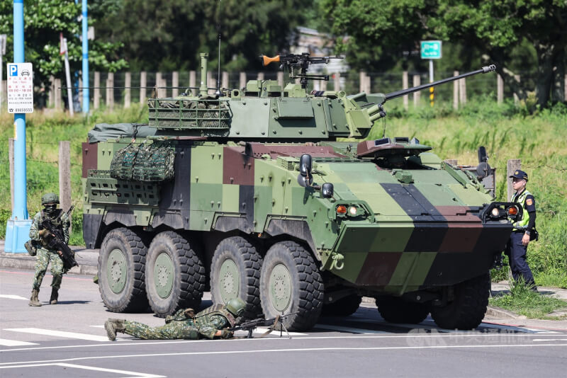 圖為國軍「漢光41號」，陸軍269旅在新北市八里區實施縱深防禦暨持久作戰。（中央社檔案照片）