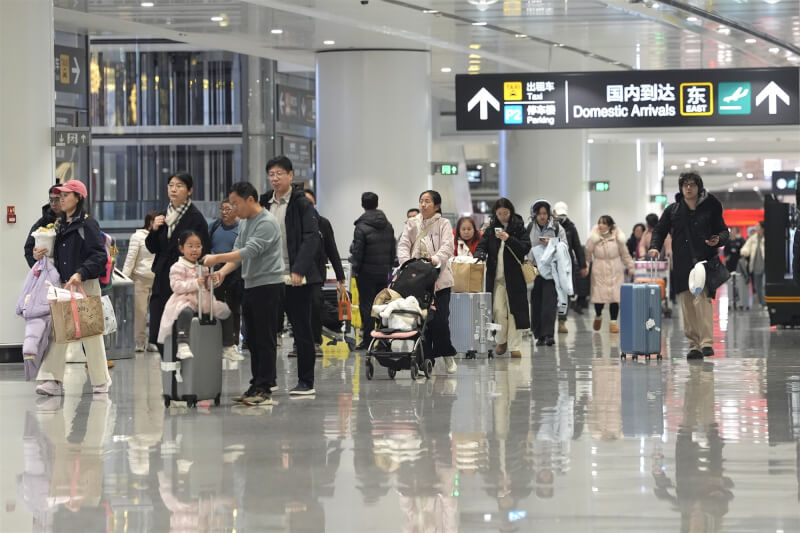 北京大興機場。（中新社）