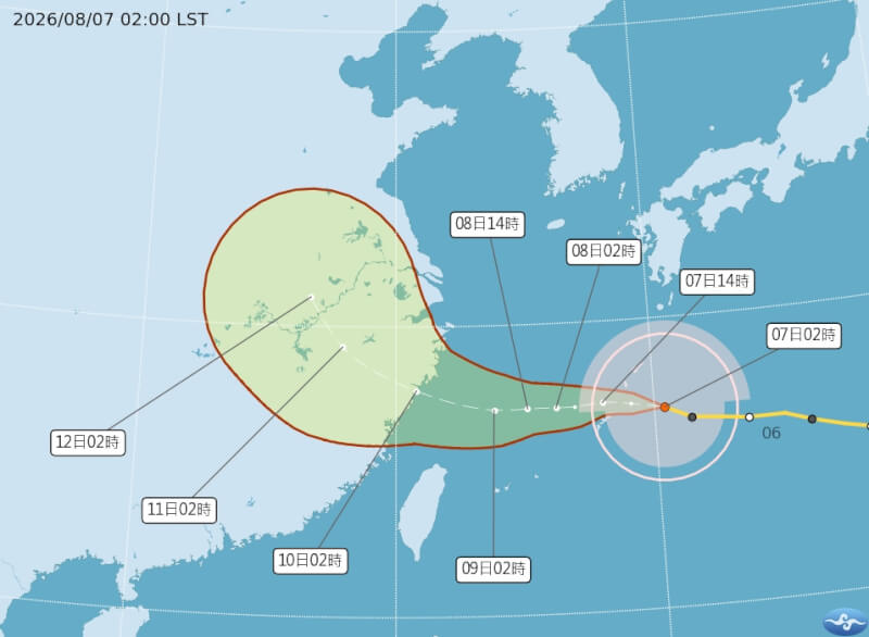 颱風白海豚路徑潛勢預報。(圖取自氣象署網頁cwa.gov.tw)