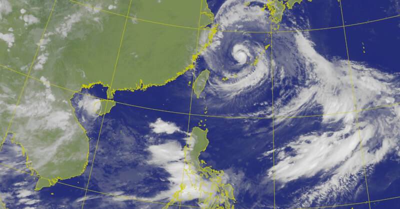 圖為8日上午9時衛星雲圖。（圖取自氣象署網頁cwa.gov.tw）
