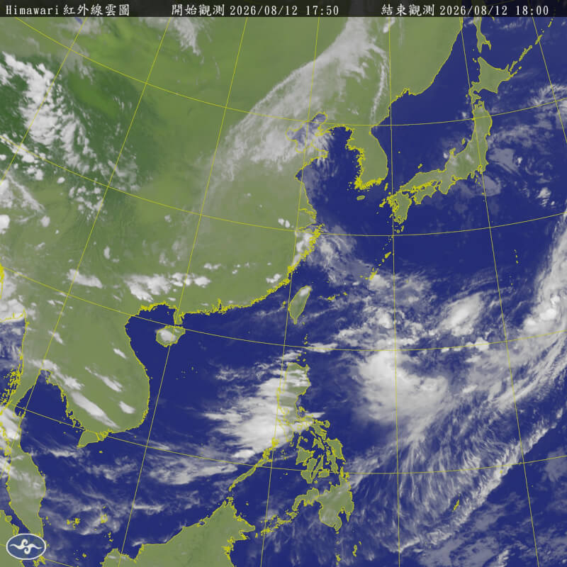 氣象署12日表示，13、14日持續受西南風影響，南部地區有局部短暫陣雨或雷雨，並有局部大雨發生，其他地區午後有局部短暫雷陣雨。（圖取自氣象署網頁cwa.gov.tw/）