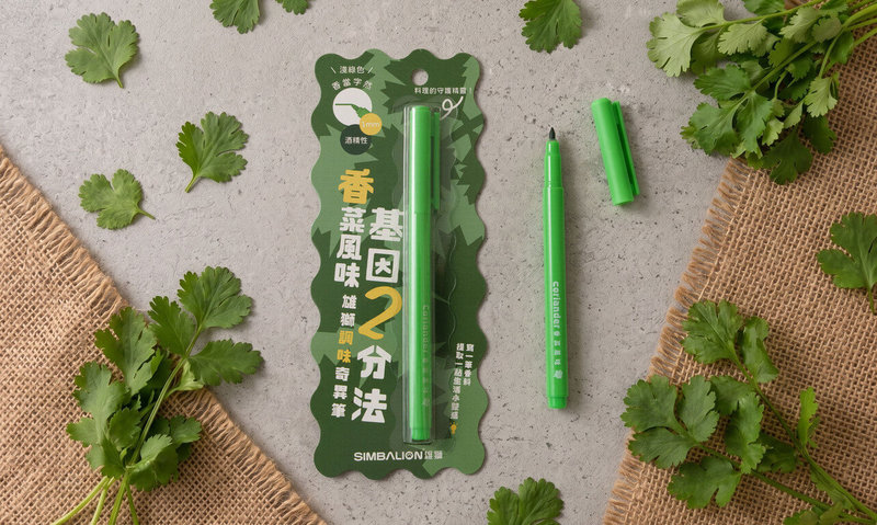 2026台灣文博會品牌商展12日落幕，雄獅文具首推「調味奇異筆」與「香味柔彩筆」系列，統計香菜味奇異筆是此次攤位暢銷冠軍。（雄獅文具提供）中央社記者王寶兒傳真　115年8月13日